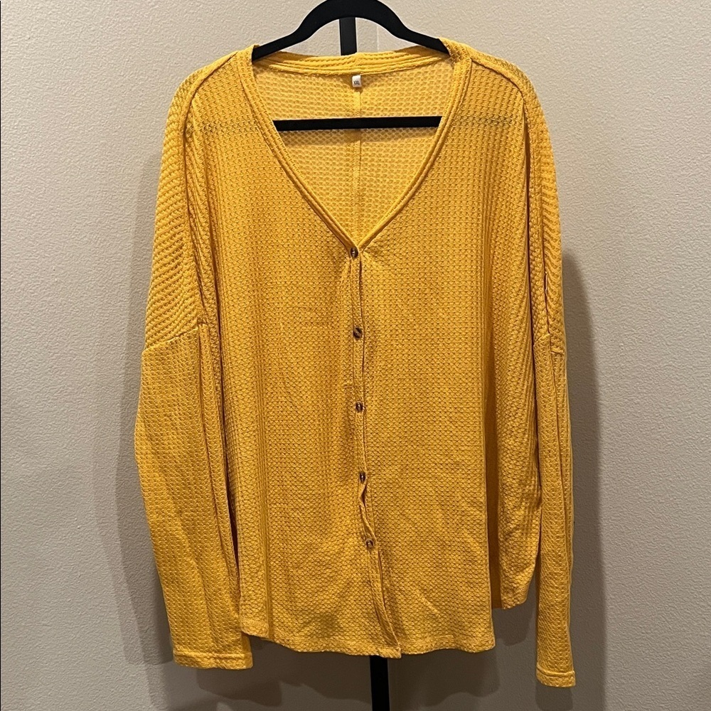 Yellow Button-Up Cardigan
